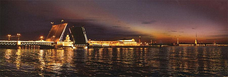 Фотообои Premium "Ночной Петербург" (388х136 см, 8 листов)