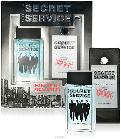 Подарочный набор "Secret service Platinum " (мужская туалетная вода + гель для душа)