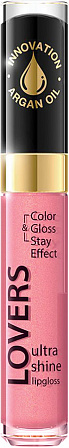 Eveline Lovers Ultra Shine блеск для губ, Тропический розовый
