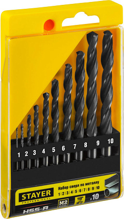 STAYER набор сверл по металлу (10 шт.)