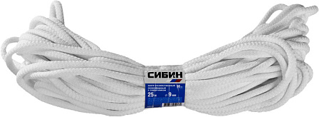 СИБИН хозяйственный полиэфирный шнур с сердечником (d=9 мм, 25 метров)