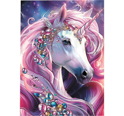 Алмазная мозаика ?Драгоценный единорог? (30x40 см)