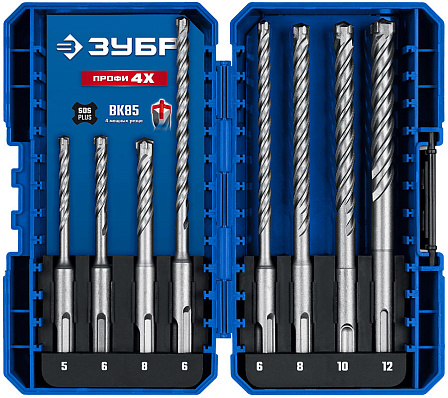 ЗУБР "ПРОФИ-4Х" набор буров SDS-plus (8 шт.)