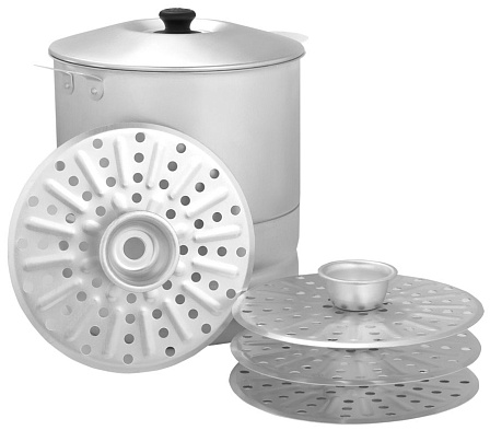 Манты-казан алюминиевый (6 литров, 4 диска)