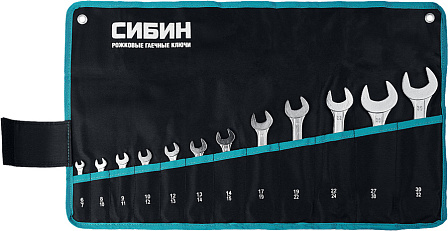 СИБИН набор рожковых гаечных ключей (12 шт.)