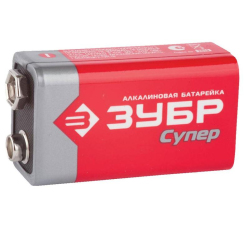 ЗУБР "СУПЕР" батарейка алкалиновая 6LR61 ("крона")