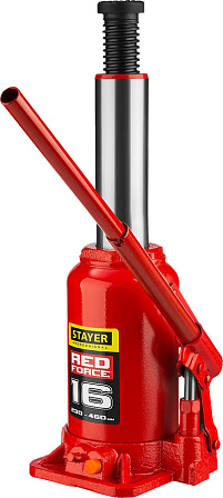 STAYER "RED FORCE" домкрат бутылочный (16 тонн)