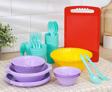 Набор посуды на 4 персоны "Весёлая компания", 36 предметов