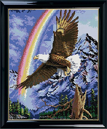 Алмазная мозаика "Орел в горах" 40х50 см