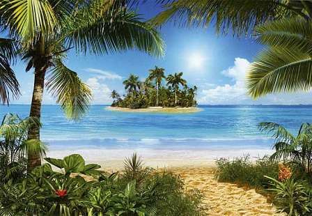 Фотообои Premium "Тропический пляж" (291х204 см, 9 листов)