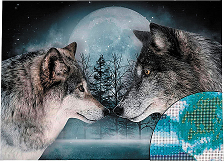 Алмазная мозаика  ?Волки? (40х30 см)