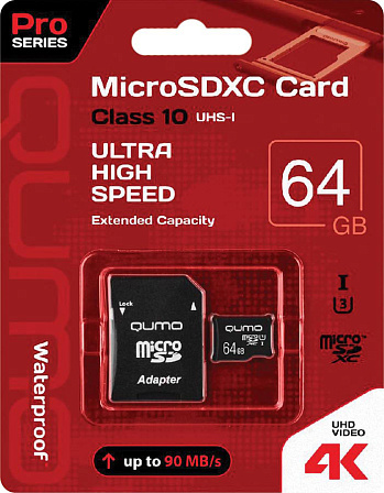 QUMO карта памяти Micro-SD 64 Gb Ultra Hight Speed