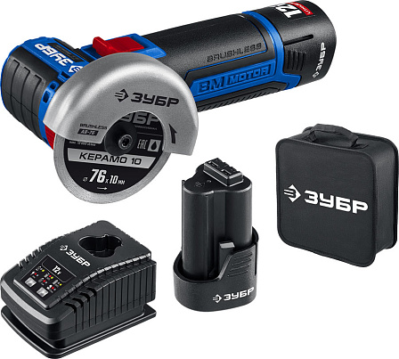 ЗУБР "Профессионал" УШМ AB-76-22 аккумуляторная бесщеточная мини-УШМ