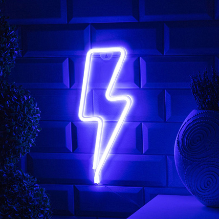 Неоновая вывеска ?Молния? (13х33 см)