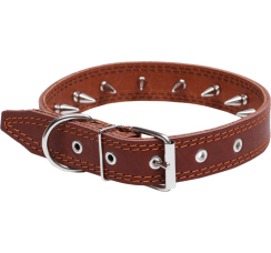 Ошейник кожаный ?Строгий шип? (70?3,5 см)