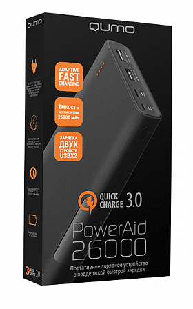 QUMO PowerAid QC 3.0 26000 внешний аккумулятор