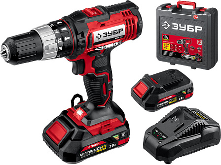 ЗУБР ДШУ-185-22 аккумуляторная дрель-шуруповерт ударная