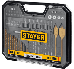STAYER Unix-63 комбинированный набор (63 предмета)