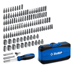 ЗУБР "Профессионал" Б122 набор бит с отвёрткой (122 предмета)