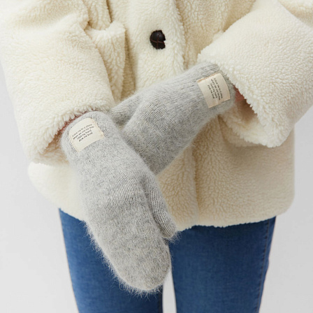 Варежки женские с шерстью кролика "Rabbit"