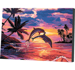 Картина по номерам ?Игра дельфинов? (20х30 см, 20 цветов)