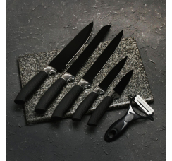 ДОЛЯНА набор кухонных ножей ?Супер-блек? (6 предметов)