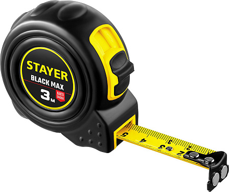 STAYER "BlackMax" рулетка с двумя фиксаторами (3 метра)