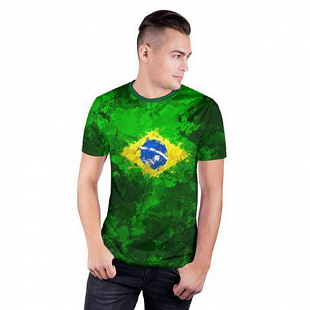 Футболка спортивная 3D муж: Бразилия