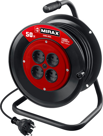 MIRAX ПВС 2х0,75 удлинитель на катушке (50 метров)
