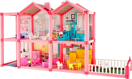Кукольный дом с мебелью и аксессуарами (136 деталей)